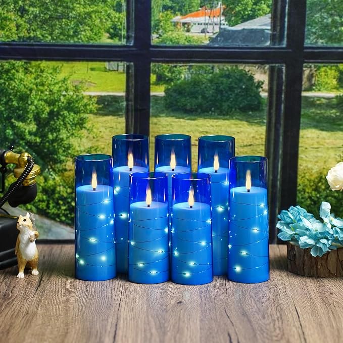 Flameless Candles, with Embedded Star String, Battery Operated Candles - Image 2