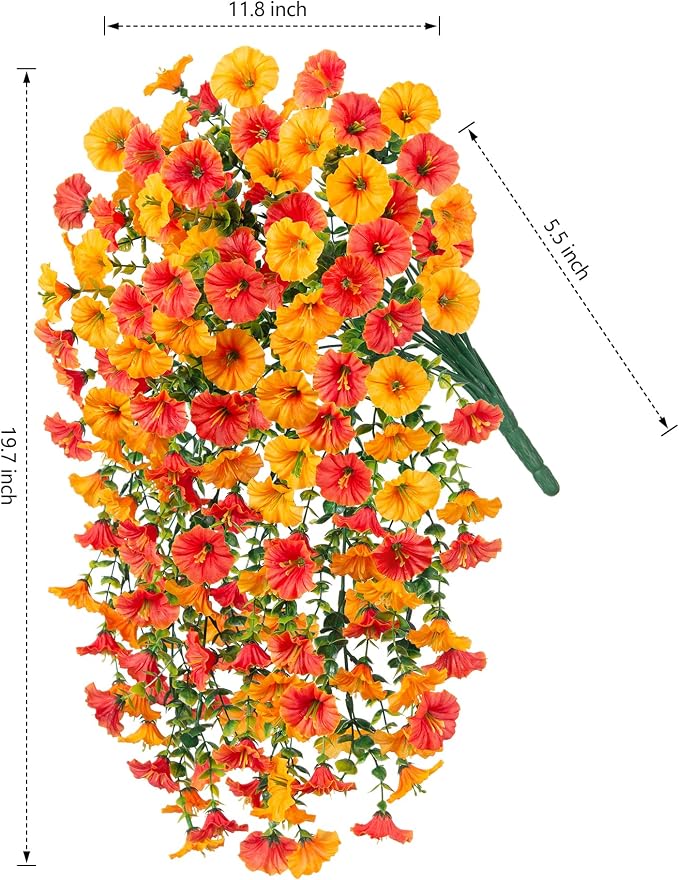 Artificial Faux Fall Hanging Flowers Plants - Image 2