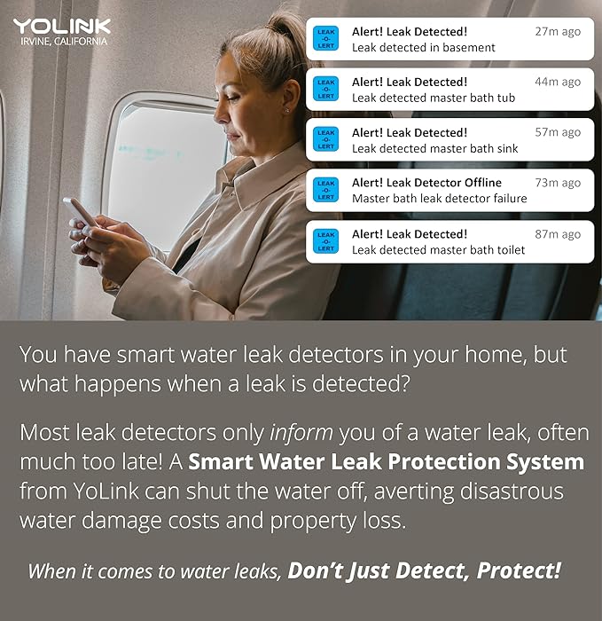 YoLink LoRa Smart Water Leak Protection System, Including 1/2" Commercial Grade - Image 6
