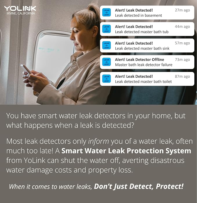 YoLink Water Leak Sensor 3-Pack, LoRa Up to 1/4 Mile Open-Air Range Smart Water - Image 6