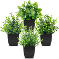 Der Rose 4 Pack Black Bathroom Decor Small Fake Plants, Halloween Decor | by DerRose