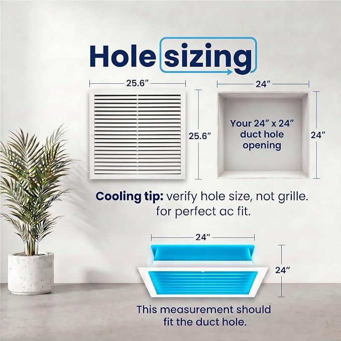 24x24 Aluminum Wall Ceiling Air Return Vent Cover HVAC Rustproof Grille - Image 3