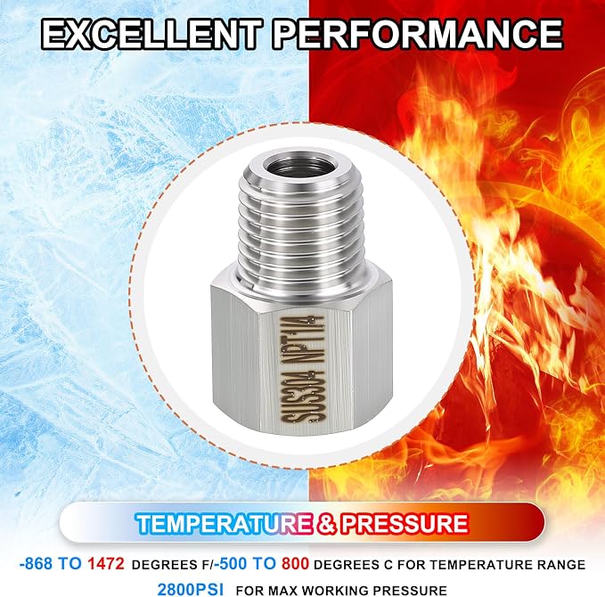 1 Pack 304 Stainless Steel Male to FeMale Adapter, M14*1.5 Male x 1/4" FeMale - Image 7