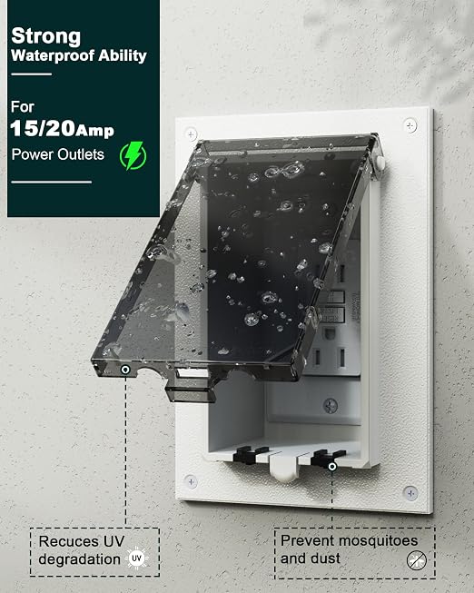 Recessed Outlet Box, DBVS1C-1 Low Profile Exterior Electrical Outlet Box - Image 3