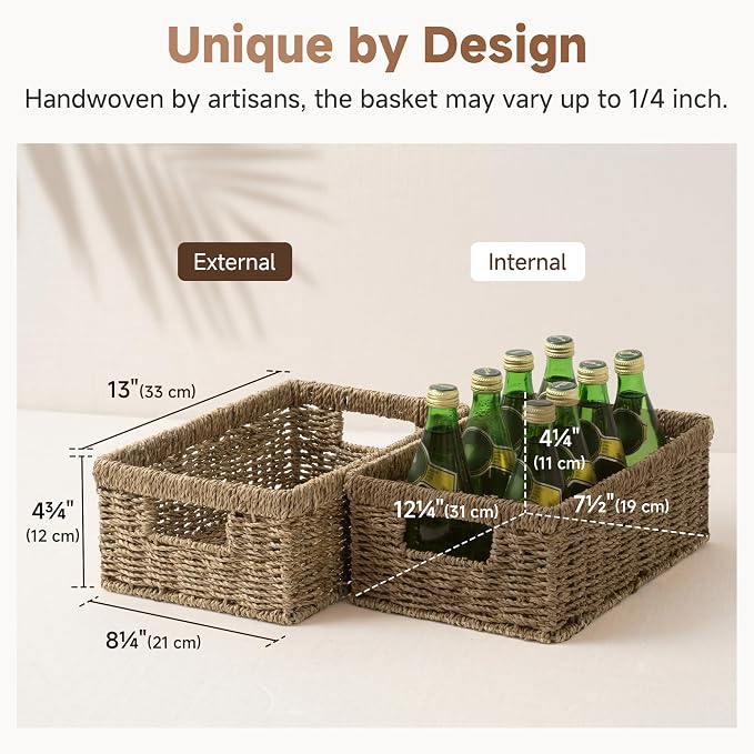 StorageWorks Wicker Baskets for Organizing, Seagrass Baskets for Decor - Image 3