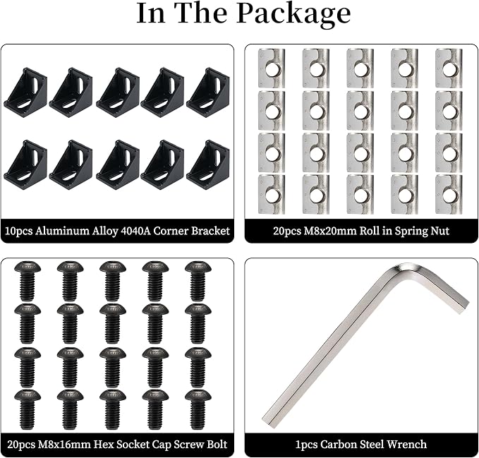 BELLA BAYS 40Series 10Sets Black 4040A Corner Bracket, Support Corner Bracket - Image 3
