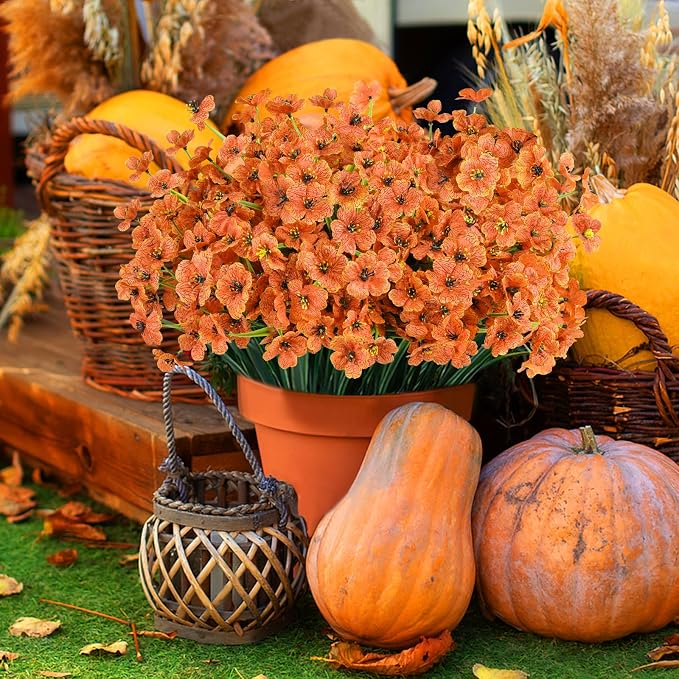 24PCS Artificial Fall Flowers for Outdoors, Fake Mums, Fall Decorations for - Image 6