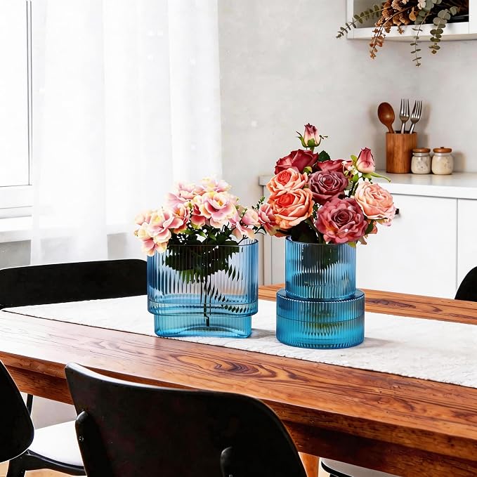 Blue Glass Vases, Modern Glass Vase - Image 6
