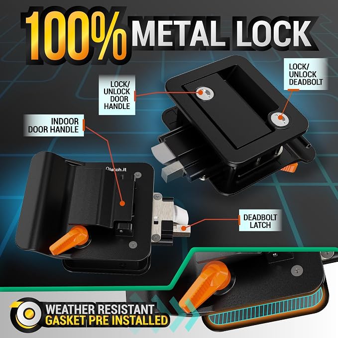 Black RV Door Latch | 2 Keyed Alike RV Door Locks - Image 5