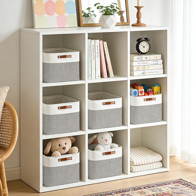 Collapsible Fabric Storage Cubes 11x11 Cube Storage Bins, 4 Pack Closet Baskets - Image 3