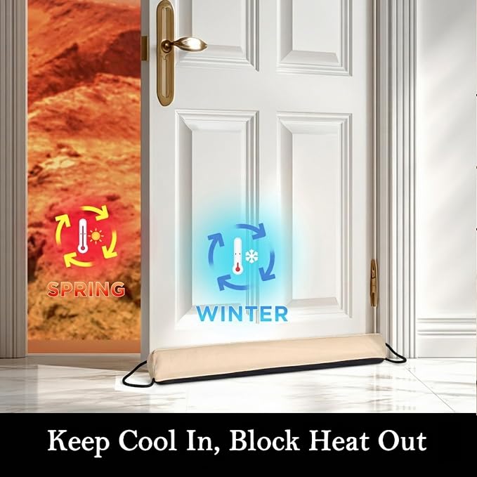 Sunolga Door Draft Stopper, Removable Washable Cover, Blocks Hot and Cold Air - Image 6