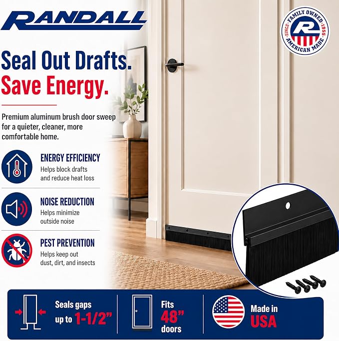 Randall Manufacturing Door Sweep, Door Bottom Brush Sweep - Image 6