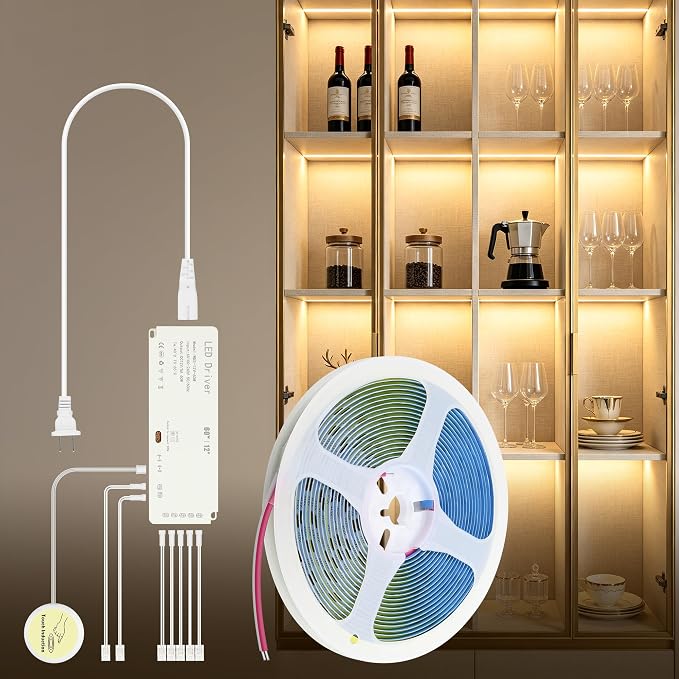 12V COB LED Lights Strip for Shelves Cuttable Warm White 3000K 7-in-1 DIY | by Samsion