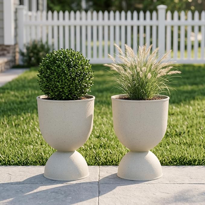 KOL Planters Flower Pots, Plastic Urn Planters by KOL