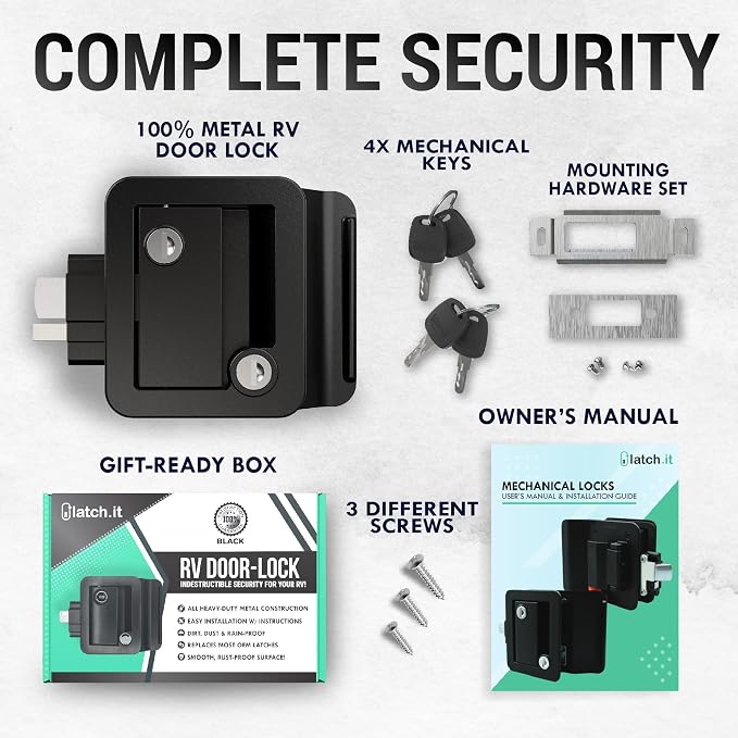Black RV Door Latch | 2 Keyed Alike RV Door Locks - Image 6