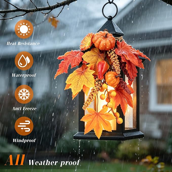 Fall Lanterns Decorative Indoor & Outdoor, Thanksgiving Decorations - Image 5