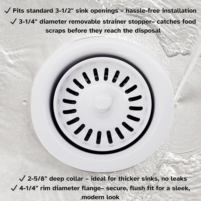 Westbrass D2082S-50 3-1/2" Extra-Deep Collar Kitchen Sink Waste Disposal Flange - Image 8