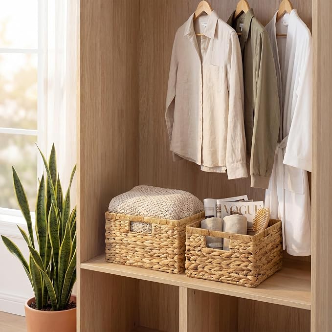 StorageWorks Wicker Baskets for Storage, Wicker Storage Baskets, Wicker Storage - Image 7