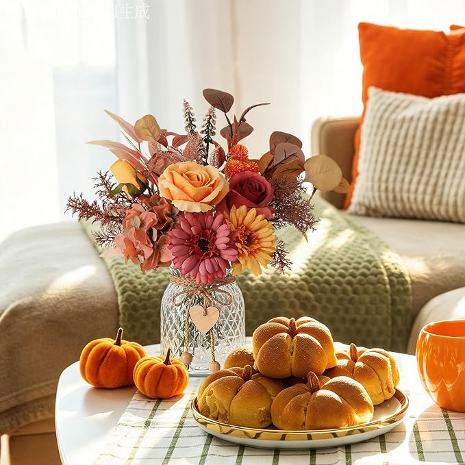 Fake Fall Flowers in Vase, Fall Flower Arrangements, Floral Arrangement - Image 6