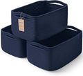 3 Pack Small Storage Baskets for Organizing, 11.8×7.8×5.1", Cotton Rope Basket by MaxuniTechLife
