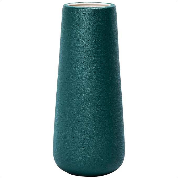 D'vine Dev 11 Inch Ceramic Flower Vase Textured Finishing, Minimalist Design by DvineDevPlanterPotsandStand