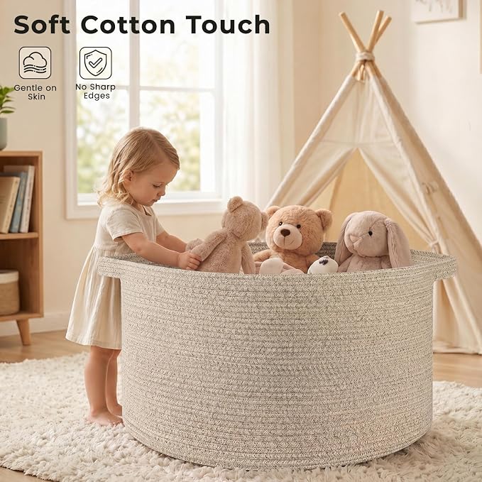 OIAHOMY 90L Extra Large Blanket Basket - Image 5