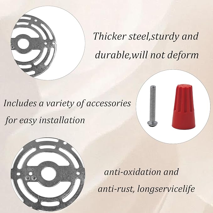 2Pcs Universal Light Fixture Mounting Bracket Kit, 4” Round Steel Crossbar - Image 4