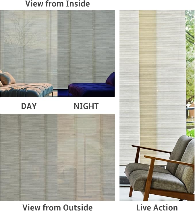 Replacement Fabric Panels for Sliding Glass Door, Fabric Only, Natural Woven - Image 6