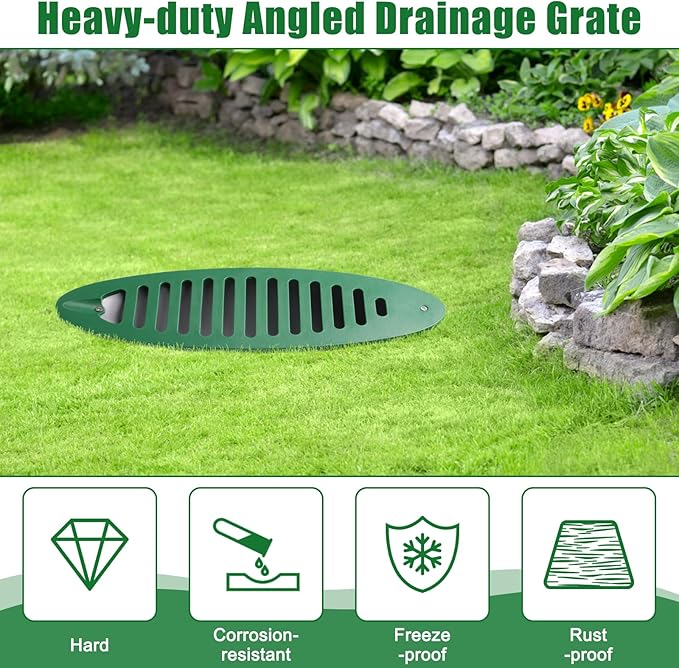 4” Angled Slope Drainage Pipe, Yard Drain Emitter Drainage Grate | 1P, - Image 4
