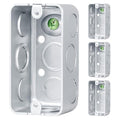 4 Pack - 4x2” Rectangle Steel Electrical Box| 1-7/8" Deep Box by OhLectric