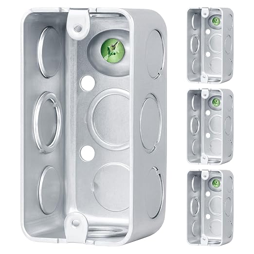 4 Pack - 4x2” Rectangle Steel Electrical Box| 1-7/8" Deep Box by OhLectric