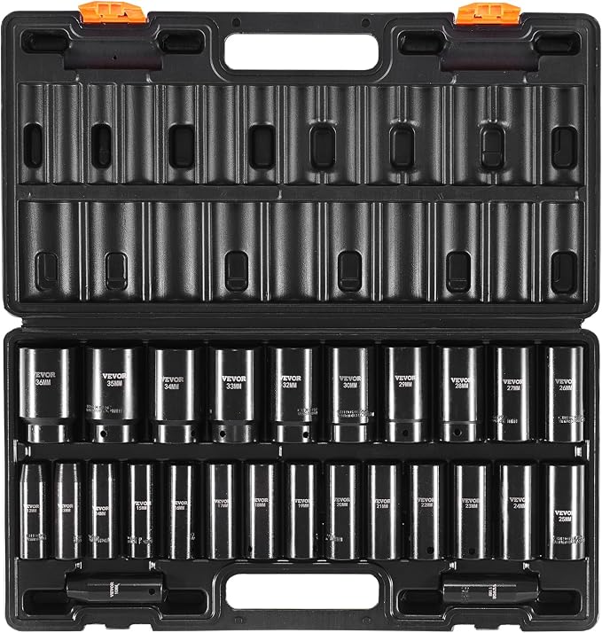 VEVOR Impact Socket Set 1/2 Inches 26 Piece Deep Sockets, Rugged Construction - Image 11