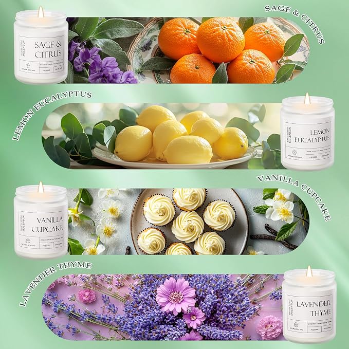 Molensun 4 Pack Candles for Home Scented, 28 oz Long Lasting Candles, Soy - Image 2