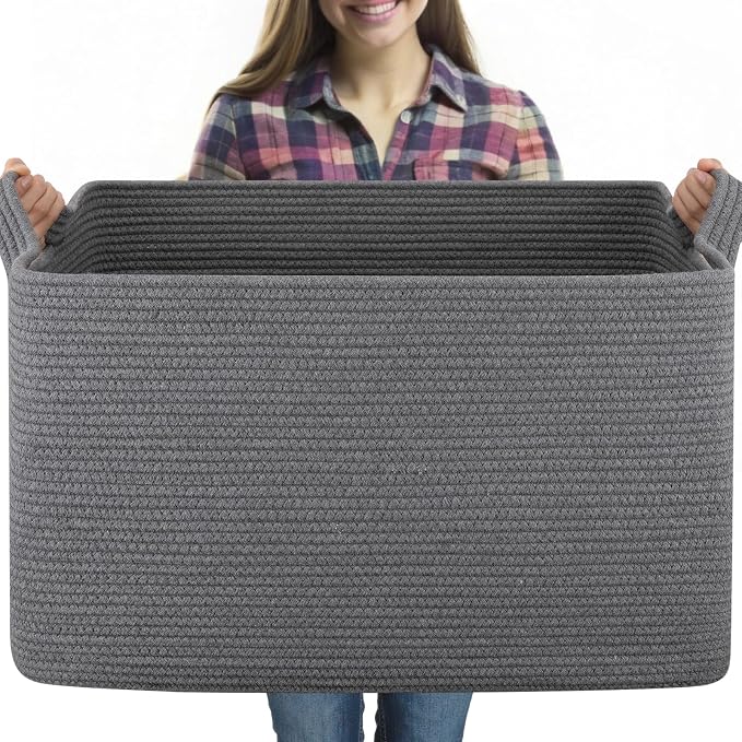 OIASKET 95L Extra Large Blanket Basket, Nursery Blanket Storage by OIASKET