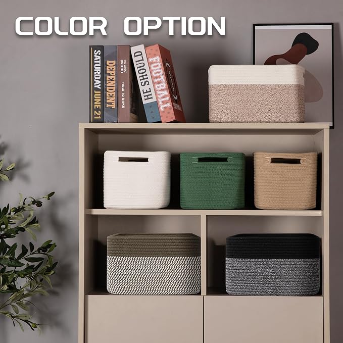4 Pack Storage Baskets for Organizing, Woven Baskets for Shelves - Image 3