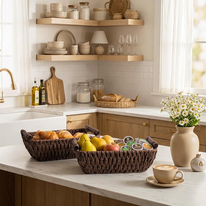 StorageWorks Small Baskets for Organizing, Woven Basket for Shelves | Wicker - Image 7