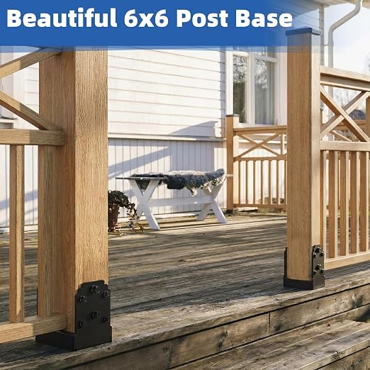 6x6 Post Base, Concealed Fastener Concrete Post Anchor, Elevated Post Base | - Image 9