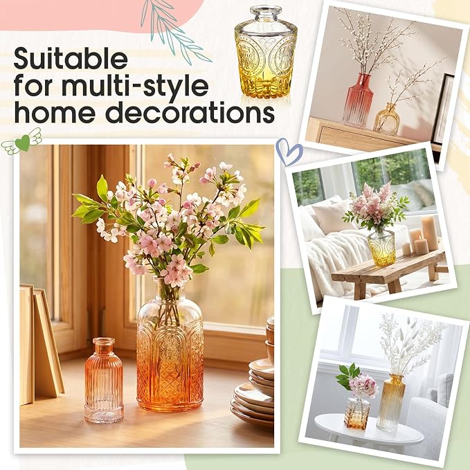Yaomiao 30 Pcs Glass Bud Vases Centerpieces, Mini Colored Flower Vase - Image 4