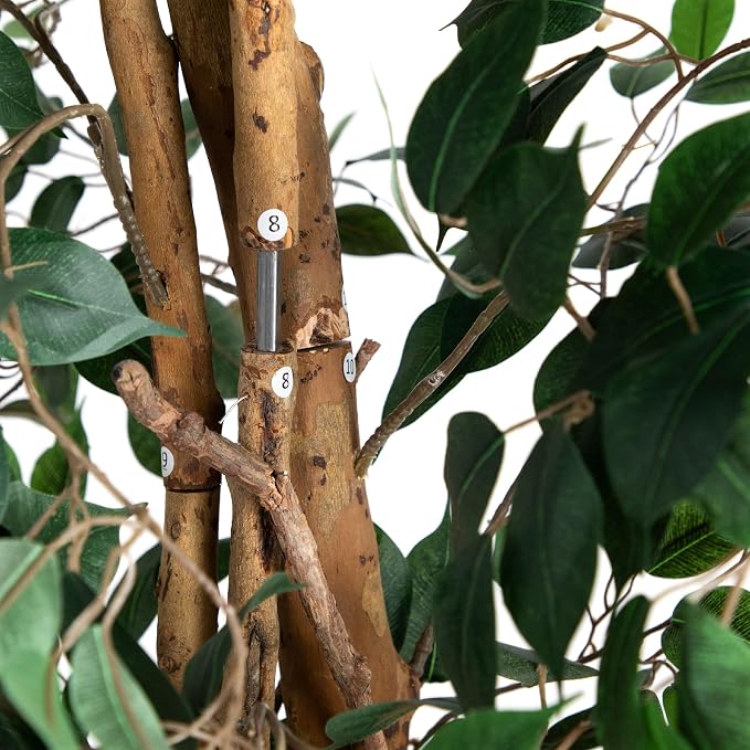 Nearly Natural 10 ft Artificial Ficus Tree Planter Floor Plant | - Image 7