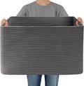 JMvicyroam 65L Large Woven Cotton Rope Blanket Basket, Freestanding by JMvicyroam