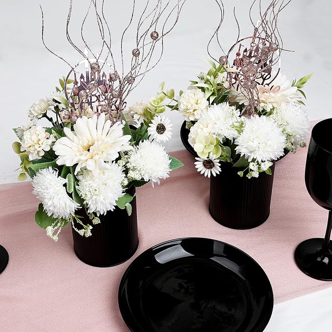 Ivory White & Rose Gold Flower Table Centerpieces, Baby Shower, Events - Image 4