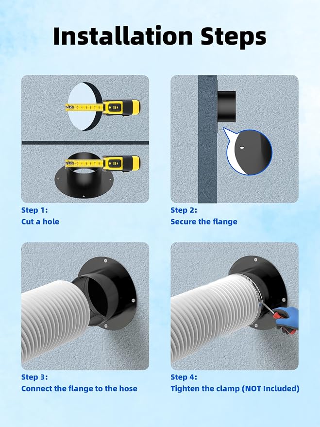 3 Inch Duct Connector Flange, Metal Diesel Heater Duct Flange | Dryer Duct - Image 5