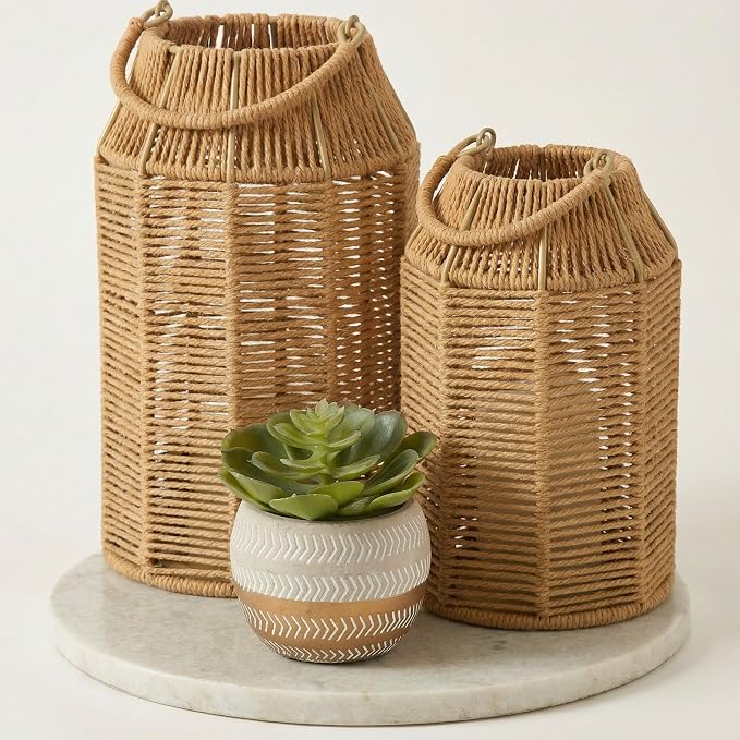 Natural Jute Boho Lanterns by KIBAGA