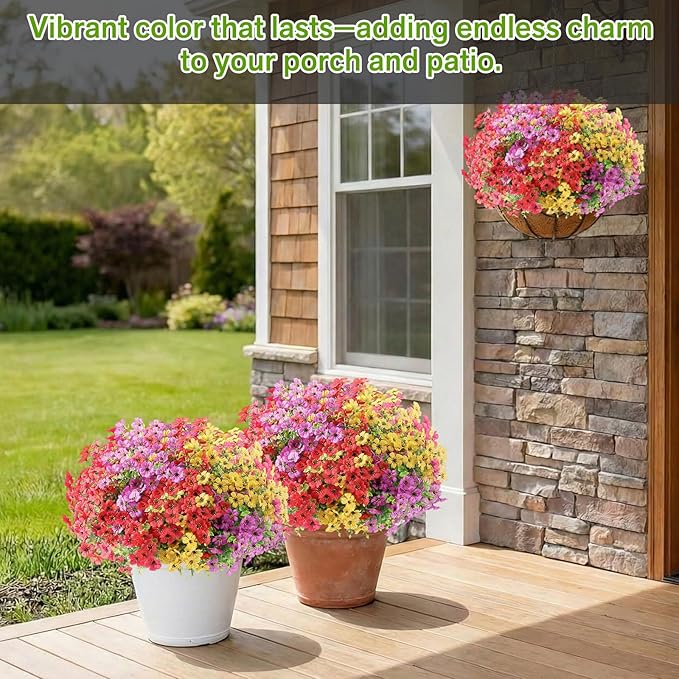 Artificial Flowers Fake Plants for Outdoors Summer Decoration | 13 Bundles Silk - Image 4