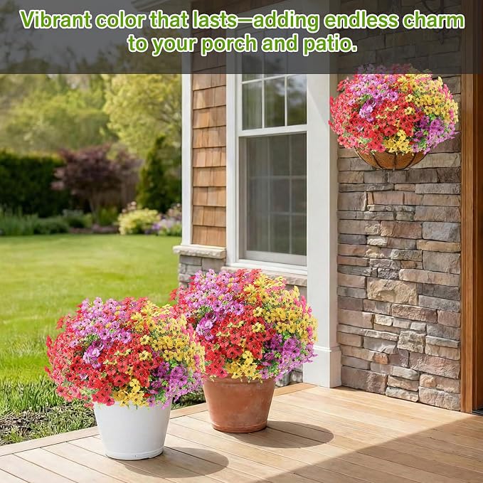 Artificial Flowers for Outdoor, 42 Pack | Silk Flowers Flowers UV Resistant - Image 4