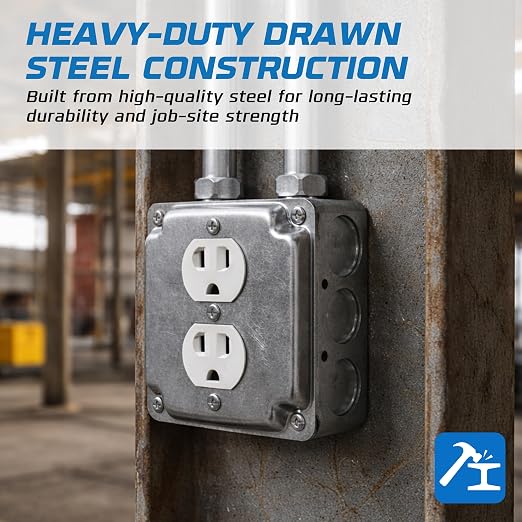 4-Pack 4" Drawn Square Electrical Box - Image 4