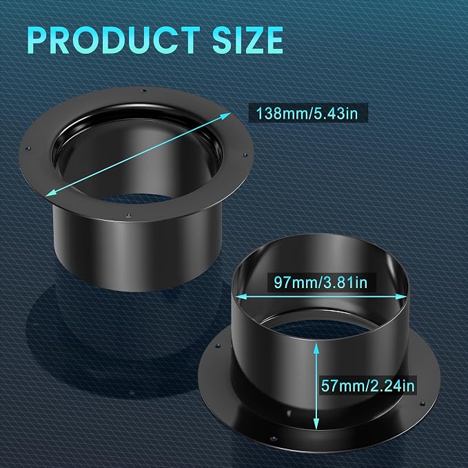 4 Inch Duct Connector, HG Power 100mm Plastic Straight Pipe Flange - Image 3
