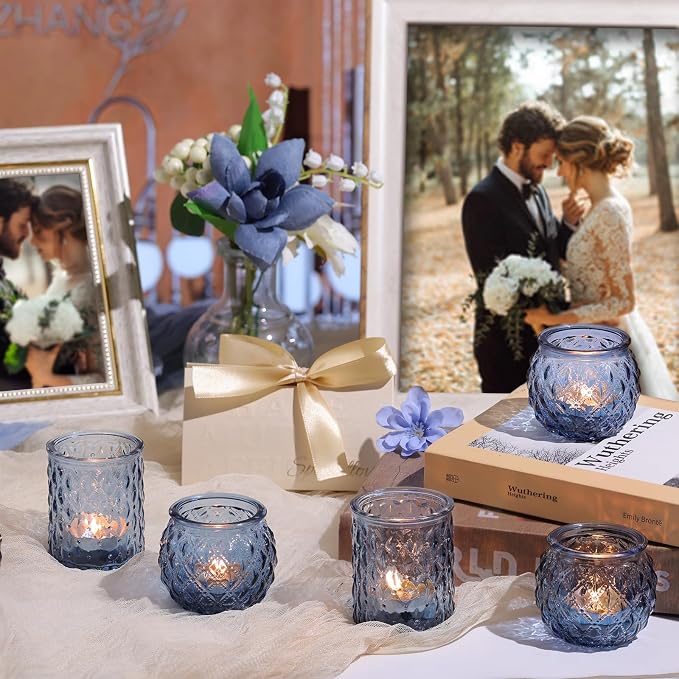NITIME 36Pcs Assorted Blue Votive Candle Holders, Tea Lights Candle Holder - Image 5