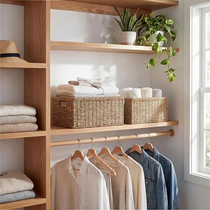 StorageWorks Wicker Storage Baskets, Natural Seagrass Storage Baskets, Seagrass - Image 7