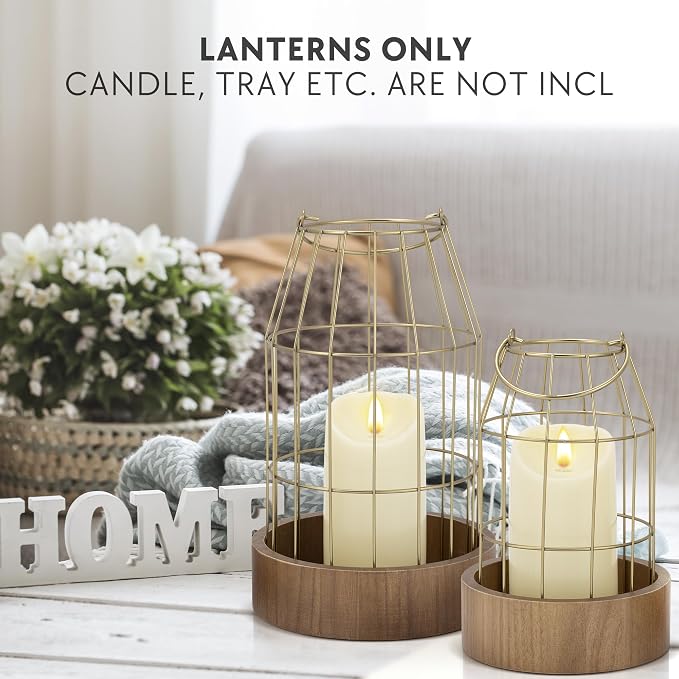 Rustic Farmhouse Lantern Decor Set of 2 - Image 2